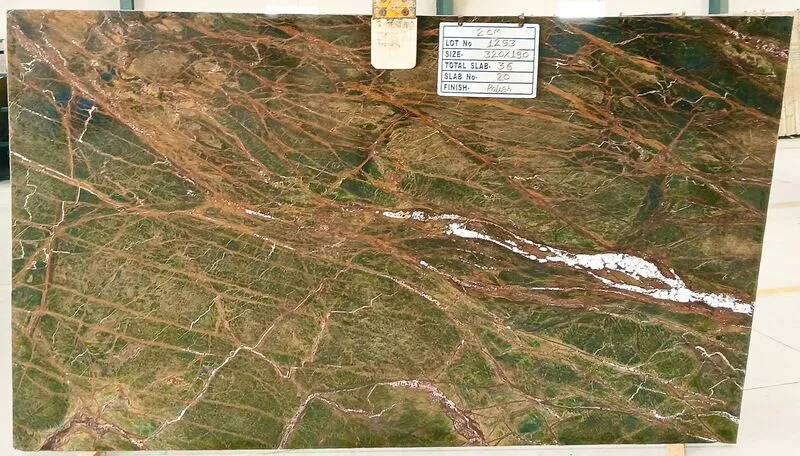 rainforest green marble slab